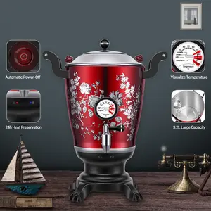 Classic Stainless Steel 3.2L Electric Turkish Irani Tea Maker Samovar Russia bollitori elettrici con bollitore per il tè