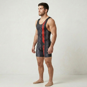 Combinaison de lutte pour adultes, design personnalisé sublimé, 100% polyester extensible, compression légère, séchage rapide - Product Image 3