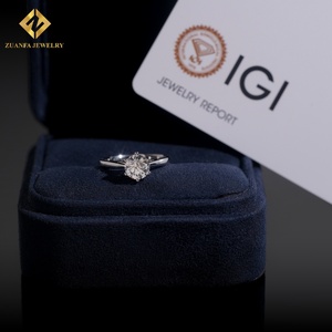 Trendy Eternity <span class=keywords><strong>Single</strong></span> Diamond Ring Damen Schmuck Versprechen 18 Karat Weißgold Verlobung Hochzeits labor Diamantring mit IGI-Zertifikat - Product Image 4