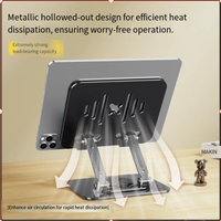 Support pour tablette en acier au carbone, adapté pour iPad, dissipation thermique, jeu, rotation et support de téléphone pliable