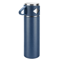 Ensemble de bouteilles d'eau en acier inoxydable sans BPA, coffret cadeau, logo gravé au laser, thermos à double paroi isolé, 3 couvercles, camping