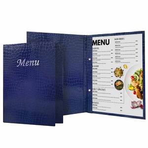 Carpeta de Menú Personalizada de Piel de Cocodrilo para Restaurante con Encuadernación Interna con Tornillos, Carpeta de Menú A4 para Restaurantes - Product Image 1