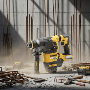 Taladro percutor inalámbrico DeWalt sin escobillas de 54V con mango lateral para trabajos de perforación y demolición de alta resistencia - Product Image 3