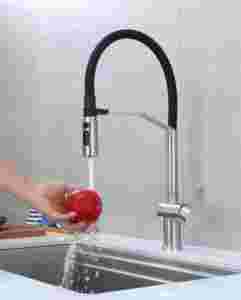 Grifo de Cocina Ecológico de Acero Inoxidable con Succión Magnética, Grifo Extraíble, Mezclador de Agua para Fregadero Comercial - Product Image 1