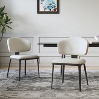 Chaises de salle à manger en métal avec revêtement en similicuir, style nordique italien, luxe moderne, pour salle à manger, cuisine, restaurant