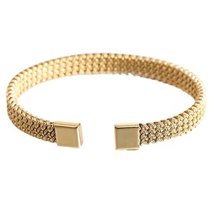 Bracelet ouvert en forme de C en acier inoxydable tissé de 8 mm, design géométrique, bijoux unisexes, cadeau - Product Image 5