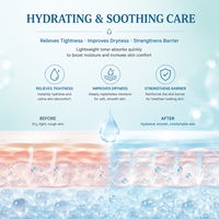 Tonique visage hydratant apaisant à l'acide hyaluronique pour peaux sèches et sensibles, soin de la peau de luxe biologique végétalien, réparation de la barrière cutanée, hydratation intense