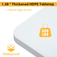 Table pliante portable pour pique-nique en plein air, 4 pieds, en plastique HDPE blanc, pour le camping