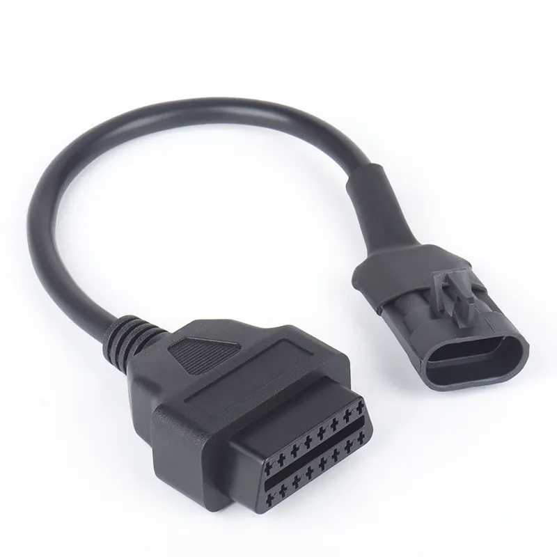 รถจักรยานยนต์ 3 ขา 3Pin TO OBD 2 16 Pin สแกนอะแดปเตอร์ OBD2 เครื่องสแกนเนอร์สายวินิจฉัยสําหรับ Sanyang SYM มอเตอร์จักรยาน CFMOTO CF Moto