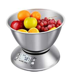 Balance de cuisine électronique en acier inoxydable en gros, avec bol, 5 kg/1 g, double pile, pour la pâtisserie, CX-318, numérique de poche - Product Image 1