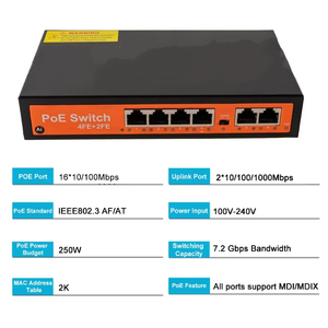 带千兆电源的标准新型台式机4 + 2端口POE交换机 - Product Image 4