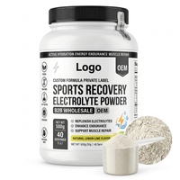Poudre d'électrolytes pour la récupération sportive, formule personnalisée OEM végane GMP, hydratation active, énergie, endurance, réparation musculaire, marque privée