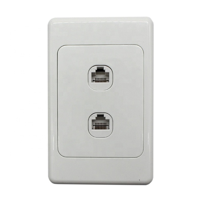 AU US UK Standard Wall Mount Networking Cat5e Cat6 RJ45 Keystone Module Face Plate ABS Material 1-4 Ports