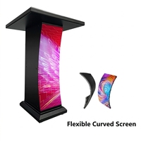 Écran d'affichage numérique LED flexible couleur 4K HDR10 P1.86 avec support sur pied pour écrans de podium lors d'événements de discours