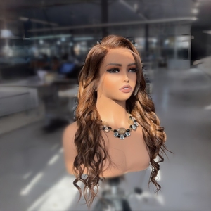 הנמכר ביותר במפעל-עשה remy שיער פאות hd תחרה קדמי רופף גל אירופאי שיער פאה 22 ס "מ מוכן ספינה - Product Image 4