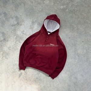 Hoodie Homme Streetwear Personnalisé Oversize en Coton Lourd 100% avec Boutons – Collection Wash Essentials - Product Image 2
