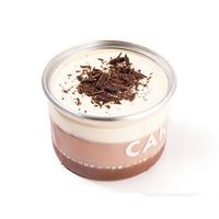 Nouvelle conception, contenants à dessert transparents en PET de 250 ml et 300 ml, boîtes à gâteaux en plastique avec couvercle à ouverture facile, pots à crème glacée