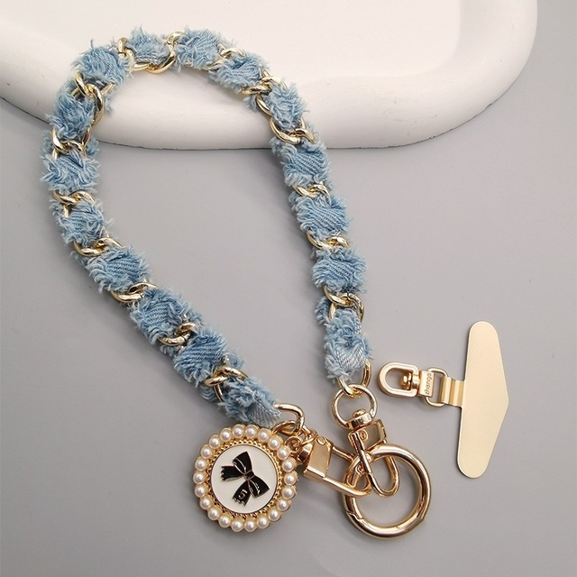 For iPhone 17 Small Fragrant Velvet Bracelet Phone Hanging Rope Fashion Women's Wrist Hanging Accessory Durable Metal Buckle