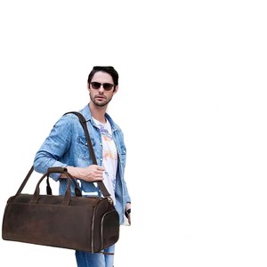Sac de voyage convertible BSCI pour vêtements, avec compartiment à chaussures, sac de rangement vintage en cuir pleine fleur et PU - Product Image 6