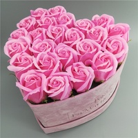 Cajas de Regalo de Terciopelo al por Mayor, Cajas de Cartón con Forma de Corazón Rosa para Rosas Preservadas, con Logotipo Personalizado