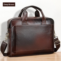 Sac à bandoulière pour ordinateur portable en cuir véritable pour hommes, 15,6 pouces, grande capacité, imperméable, super léger, réduction de la charge