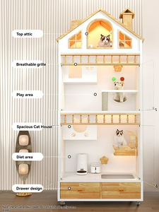 Jaula de madera para <span class=keywords><strong>gatos</strong></span> sin formaldehído, plataforma de percha segura para guardería, casa para <span class=keywords><strong>gatos</strong></span> personalizada para interiores de 4 niveles, Suite para dormir para madres <span class=keywords><strong>y</strong></span> gatitos - Product Image 3