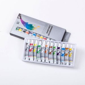 Non Toxic Gouache Pigment Paint Set of 12ml 12 Colors Aluminum Tube <b>for</b> Kids School Use on Canvas & Paper - Product Image 1