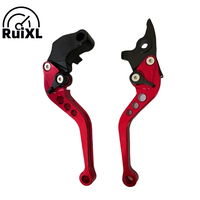 Leviers de frein et d'embrayage de moto en aluminium réglables pour scooter, moto tout-terrain - Plusieurs couleurs (argent/violet/or/bleu/noir/rouge)