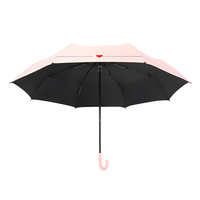 Parapluie à trois plis avec protection UV Belle conception de dessin animé classique Pongé pare-soleil pour pluie soleil cadeaux d'affaires