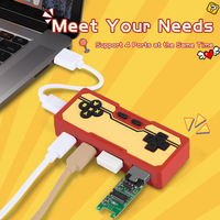 Gadgets de bureau, console de jeu, hub USB, adaptateur 4 ports, hub de bureau pour PC gamer, 2 type C, 2 USB a, hub USB portable