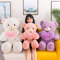 50cm/75cm/90cm Hadiah Hari Valentine Murah Ukuran Kustom Boneka Beruang Lucu Super Lembut Grosir MOQ Rendah