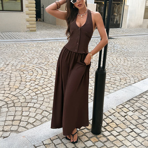 maxi dress a line Navy Blue Handspun Cotton A-Line Front Slit Maxi Dress 40