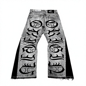 Pantalones Vaqueros para Niños, Transpirables, Ecológicos, con Bordes Enrollados, Cintura Elástica, Corte Recto, con Bolsillos, Jeans Casuales Multicolores, 3-14 Años - Product Image 2