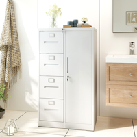 Armoire de classement verticale en acier minimaliste blanche à 4 tiroirs, système de classement métallique pour bureau à domicile et atelier