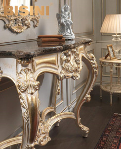 <span class=keywords><strong>Consolle</strong></span> <span class=keywords><strong>e</strong></span> Specchio da Corridoio in Legno con Foglia d'Oro, Mobili Antichi di Lusso - Product Image 3