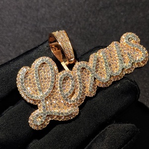 <span class=keywords><strong>Collar</strong></span> con Colgante de <span class=keywords><strong>Nombre</strong></span> Cursivo <span class=keywords><strong>Personalizado</strong></span> en <span class=keywords><strong>Oro</strong></span> Rosa, Moderno con Incrustaciones de Zirconia Cúbica, Hecho de Latón y Zircón con Cadena Tipo Soga - Product Image 5