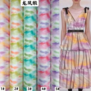 Nouvelle arrivée 2026, robe de pyjama en satin pour femmes, <span class=keywords><strong>dragon</strong></span> et phénix, tissu en polyester, satin extensible, tissu lisse à l'<span class=keywords><strong>aquarelle</strong></span> - Product Image 4