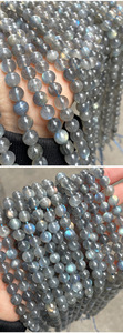 ลูกปัดอัญมณีลาบราดอไรต์ธรรมชาติสีฟ้า6mm8mm10mm ลูกปัดกลมขัดเงาสะท้อนแสงลาบราดอไรต์สีฟ้า - Product Image 6