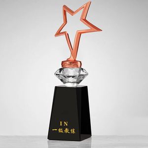Custom Golden Metal Trophy, With Crystal Base Award for Souvenir Business Gifts Crafts/ - Product Image 3