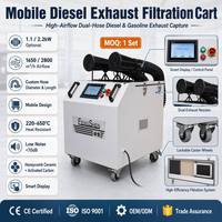 Chariot d'extraction des gaz d'échappement diesel semi-automatique CE ISO avec filtre à charbon actif en nid d'abeille DPF, ventilateur 1,1 kW, débit d'air 1650 m³/h pour camion