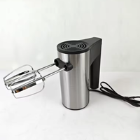Batteur électrique à 5 vitesses, boîtier en acier inoxydable, puissance de 200 W, bouton d'éjection, batteur plat, fouet en fil, crochet à pâte pour gâteau