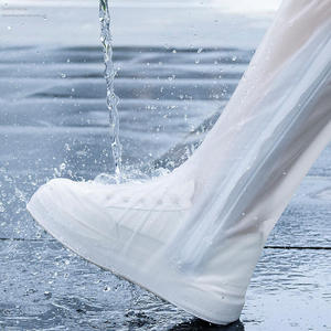 Hochwertige, rutschfeste, wasserdichte Regenstiefelüberzüge mit langem Reißverschluss aus PVC-Kunststoff. - Product Image 1