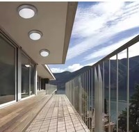 Plafonnier encastré IP65 IK10 20W avec détecteur de mouvement, luminaire rond encastré pour sous-sol, couloir