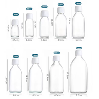 Bouteilles en verre transparent pour solution buvable liquide de 30 ml, 60 ml, 125 ml, 150 ml, 200 ml, 250 ml, 300 ml, 500 ml avec couvercle en plastique /ROPP en aluminium