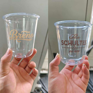 Vaso de PET Transparente para Postre, Jugo o Helado, con Tapa, en Forma de U, de 90 mm, con Impresión Digital de Logotipo Personalizado, en Tamaños de 12 oz/14 oz/16 oz/24 oz - Product Image 2
