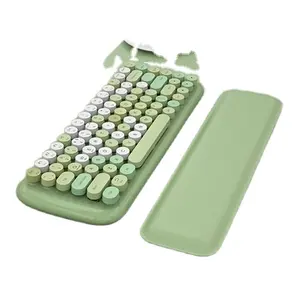 Retro Round Bt keyboard is suitable for Apple Ipad Tablet Android Phone External Wireless Keyboard With Hand Holder