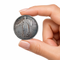 Moneda Conmemorativa Personalizada de la Libertad, Chapada en Plata Antigua, Relieve 3D, Medalla de Metal, Arte Coleccionable, Regalo, OEM, ODM