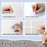 Stylo de réparation de coulis imperméable et anti-moisissure avec pointe en fibre pour la restauration du coulis de carrelage céramique, marqueur permanent résistant aux taches d'huile