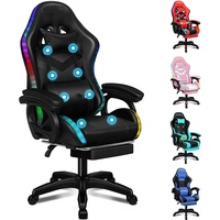 Ecuador popular azul silla gamer RGB música videojuego silla LED Gaming silla de masaje con altavoces Bluetooth
