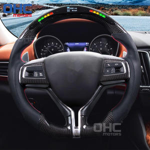 Volante de fibra de carbono para <span class=keywords><strong>Maserati</strong></span> <span class=keywords><strong>Ghibli</strong></span> Levante, OHC volante deportivo para motores, 2014, 2015, 2016, 2017, 2018, LED RPM - Product Image 4